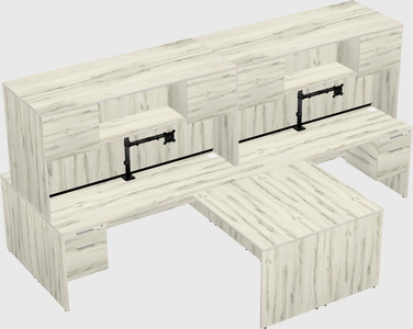 Quad l-shaped office desks