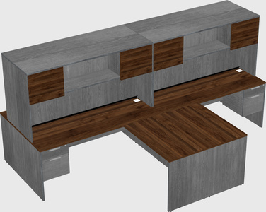 Quad l-shaped office desks