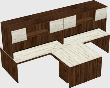 Quad l-shaped office desks