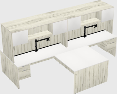 Quad l-shaped office desks
