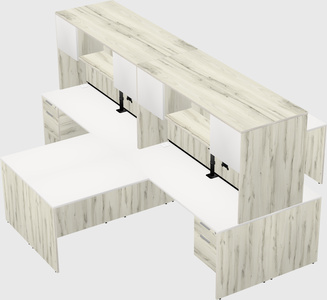 Quad l-shaped office desks