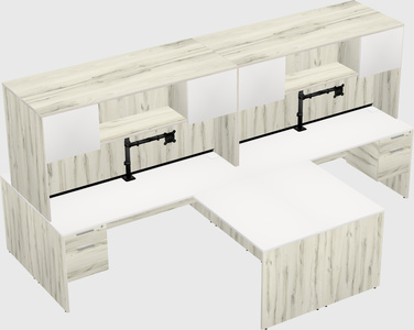 Quad l-shaped office desks