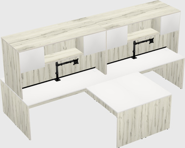 Quad l-shaped office desks