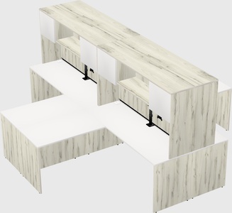 Quad l-shaped office desks