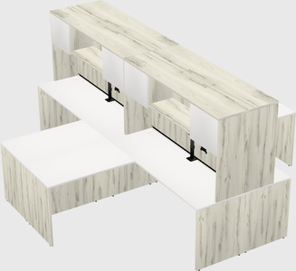 Quad l-shaped office desks