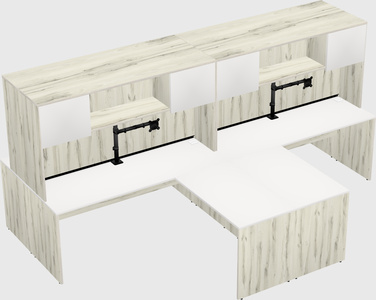Quad l-shaped office desks