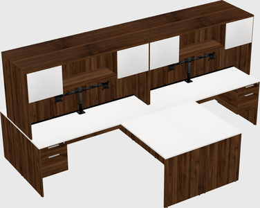 Quad l-shaped office desks