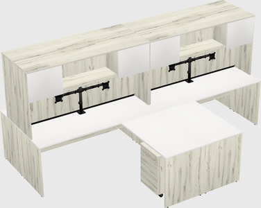 Quad l-shaped office desks