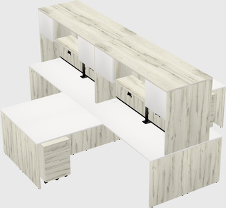 Quad l-shaped office desks