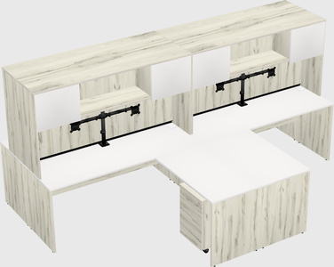 Quad l-shaped office desks
