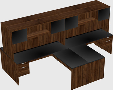 Quad l-shaped office desks
