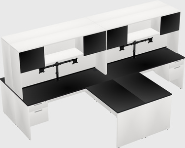 Quad l-shaped office desks