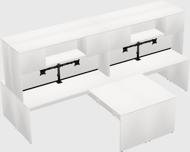 Quad l-shaped office desks
