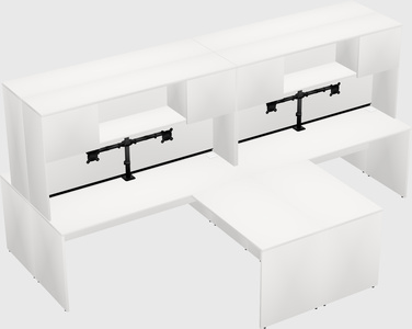Quad l-shaped office desks