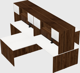 Quad l-shaped office desks