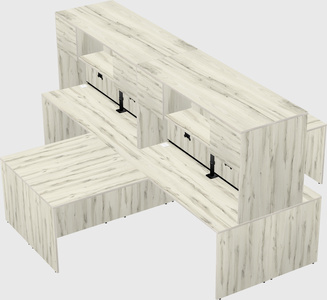 Quad l-shaped office desks
