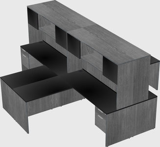 Quad l-shaped office desks
