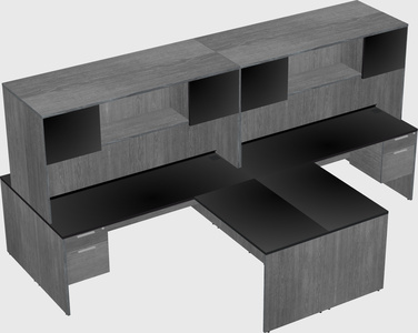Quad l-shaped office desks