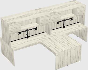 Quad l-shaped office desks