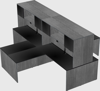 Quad l-shaped office desks