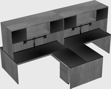 Quad l-shaped office desks