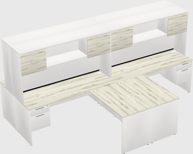 Quad l-shaped office desks