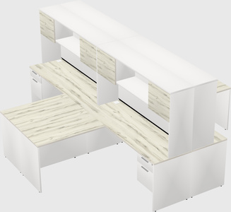 Quad l-shaped office desks