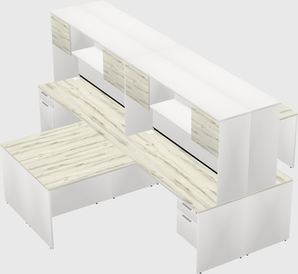 Quad l-shaped office desks