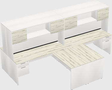 Quad l-shaped office desks