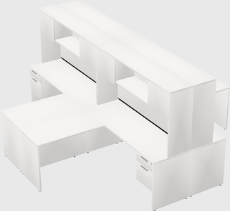 Quad l-shaped office desks