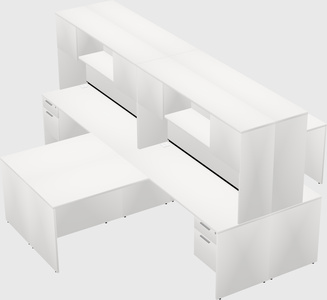 Quad l-shaped office desks