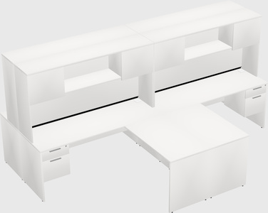 Quad l-shaped office desks