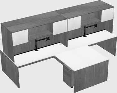 Quad l-shaped office desks