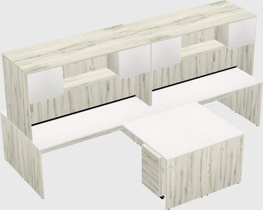 Quad l-shaped office desks