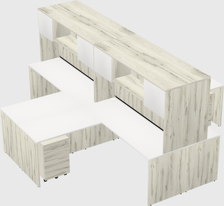 Quad l-shaped office desks