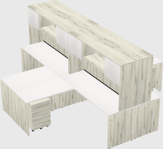 Quad l-shaped office desks