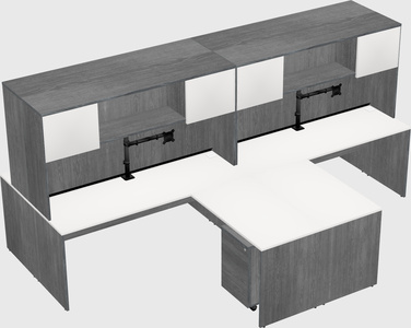 Quad l-shaped office desks