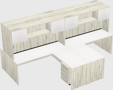 Quad l-shaped office desks