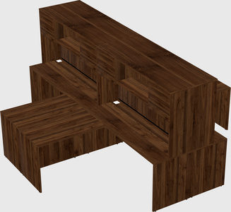 Quad l-shaped office desks