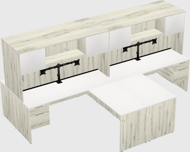 Quad l-shaped office desks