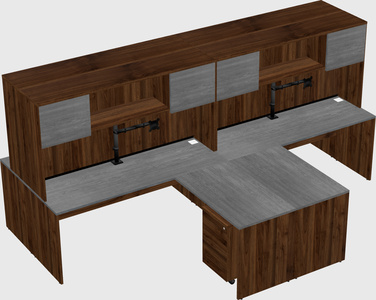 Quad l-shaped office desks