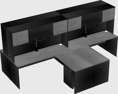 Quad l-shaped office desks
