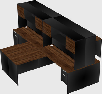 Quad l-shaped office desks