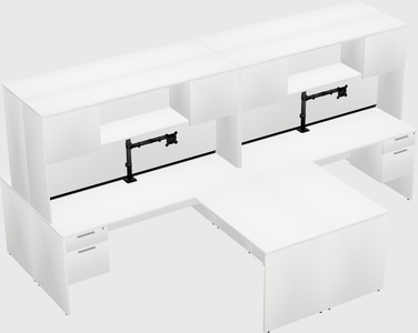 Quad l-shaped office desks