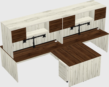 Quad l-shaped office desks