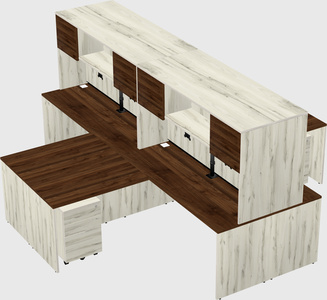 Quad l-shaped office desks