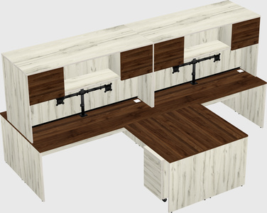 Quad l-shaped office desks