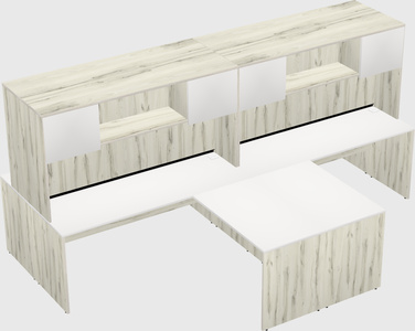 Quad l-shaped office desks