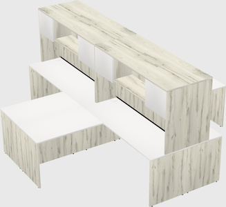 Quad l-shaped office desks