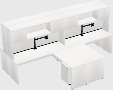 Quad l-shaped office desks